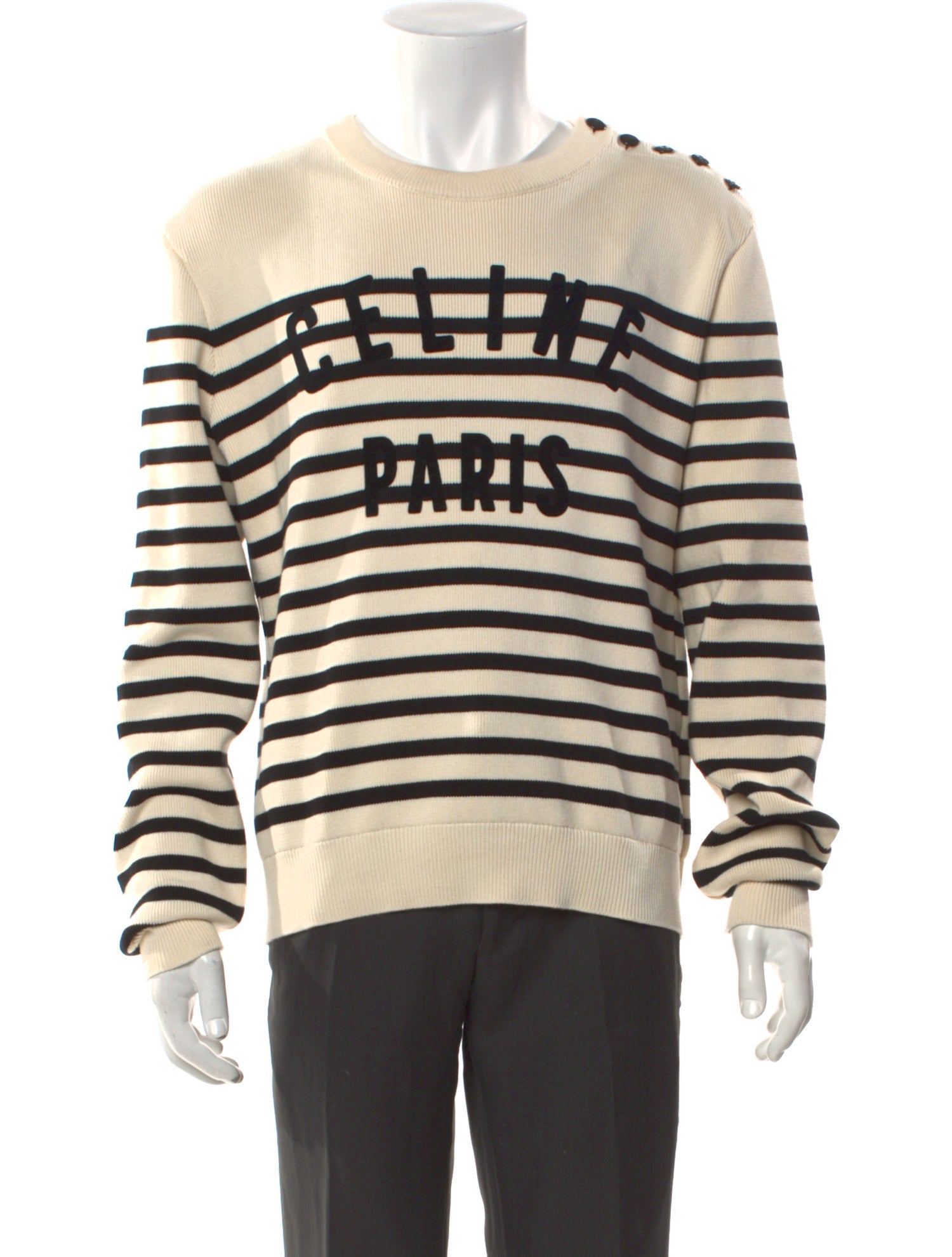 Celine Striped Crew Neck Pullover